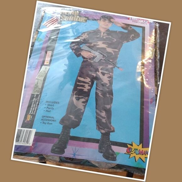 NWT Halloween Soldier Costume size Teen pants waist 34" Inseam 28" Top pit to pi - Picture 2 of 4